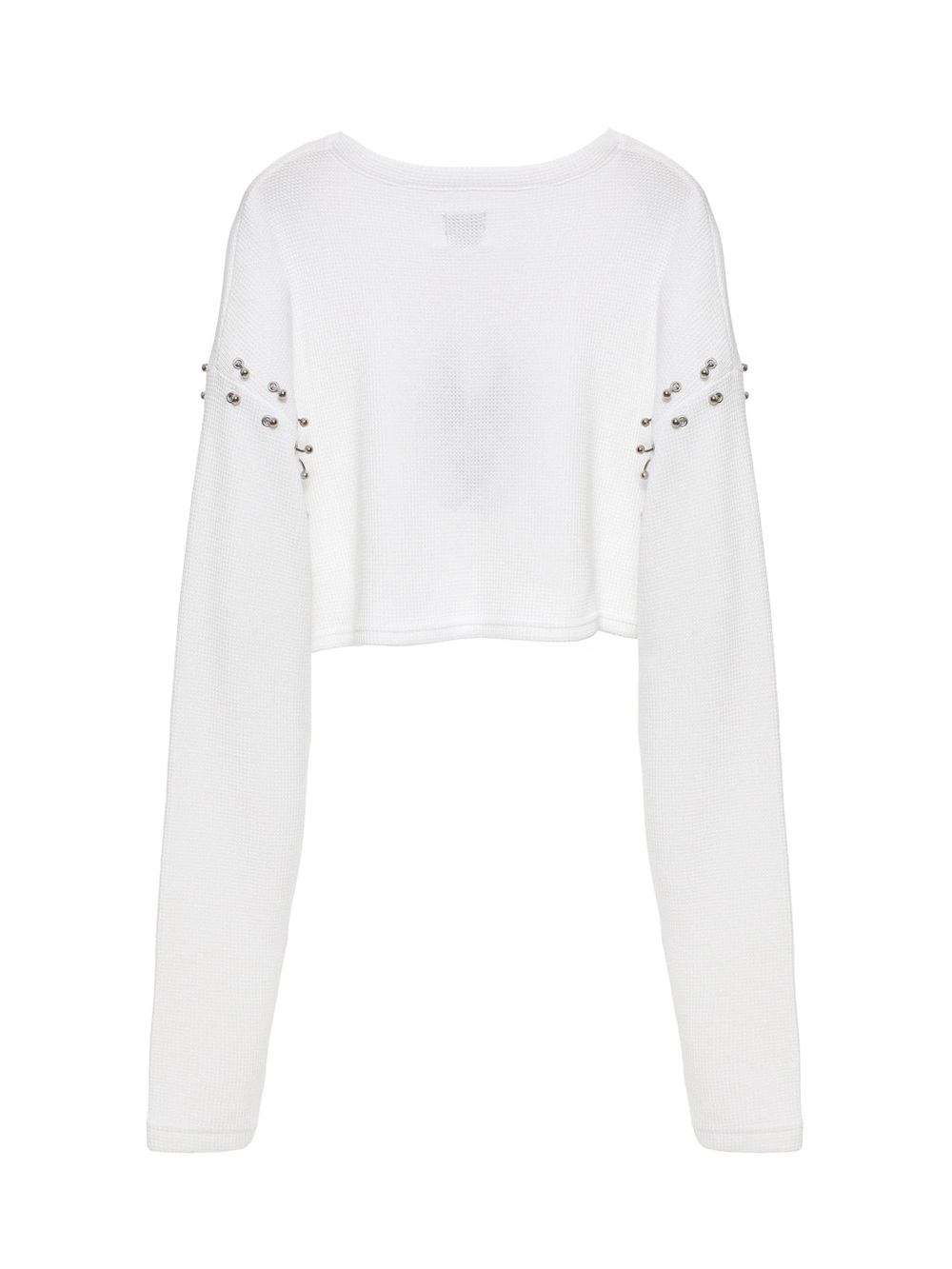 NWT Boys Lie "Don't Test Me" thermal waffle knit crop top with silver hardware - Picture 3 of 8